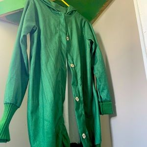 Soft textured Green “Misslook” long Cardigan